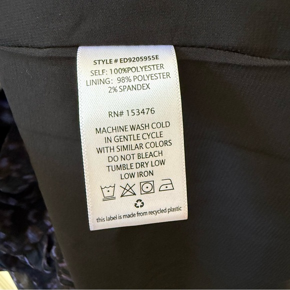 Evereve Women’s Size Large Hollis Black & Purple Chiffon Long Sleeve Dress - Picture 10 of 10